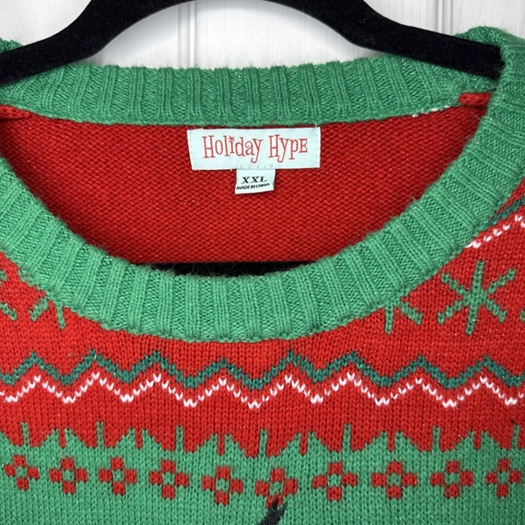 🎅 EPIC Dabbing Santa Ugly Christmas Sweater | Holographic Rocket | Size XXL - Picture 3 of 8